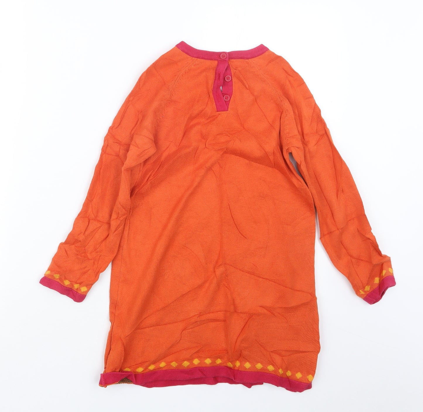 Marks and Spencer Girls Orange  Knit Pullover Jumper Size 6-7 Years
