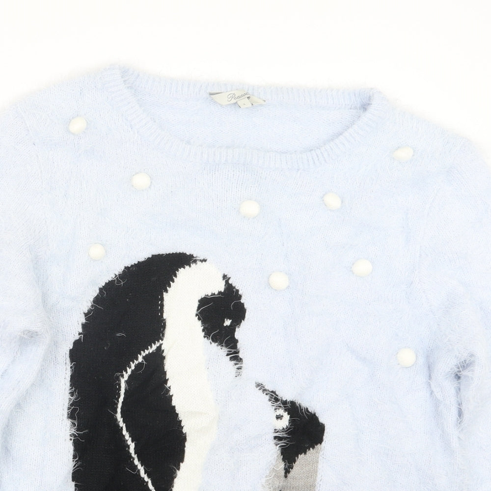 Peacocks Womens Blue  Knit Pullover Jumper Size L