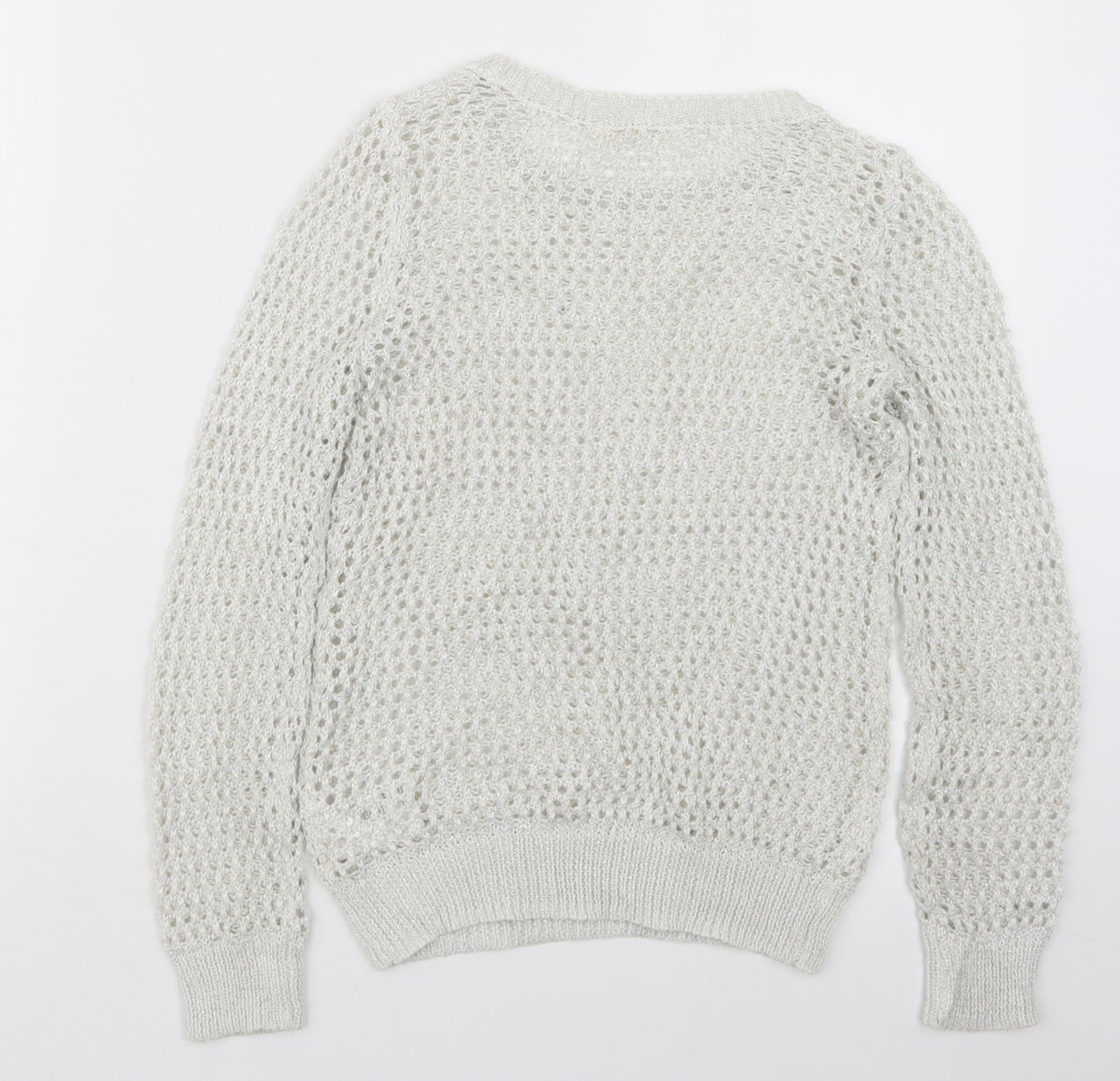 H&M Girls White  Knit Pullover Jumper Size 9-10 Years