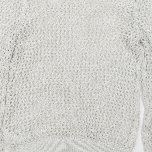 H&M Girls White  Knit Pullover Jumper Size 9-10 Years