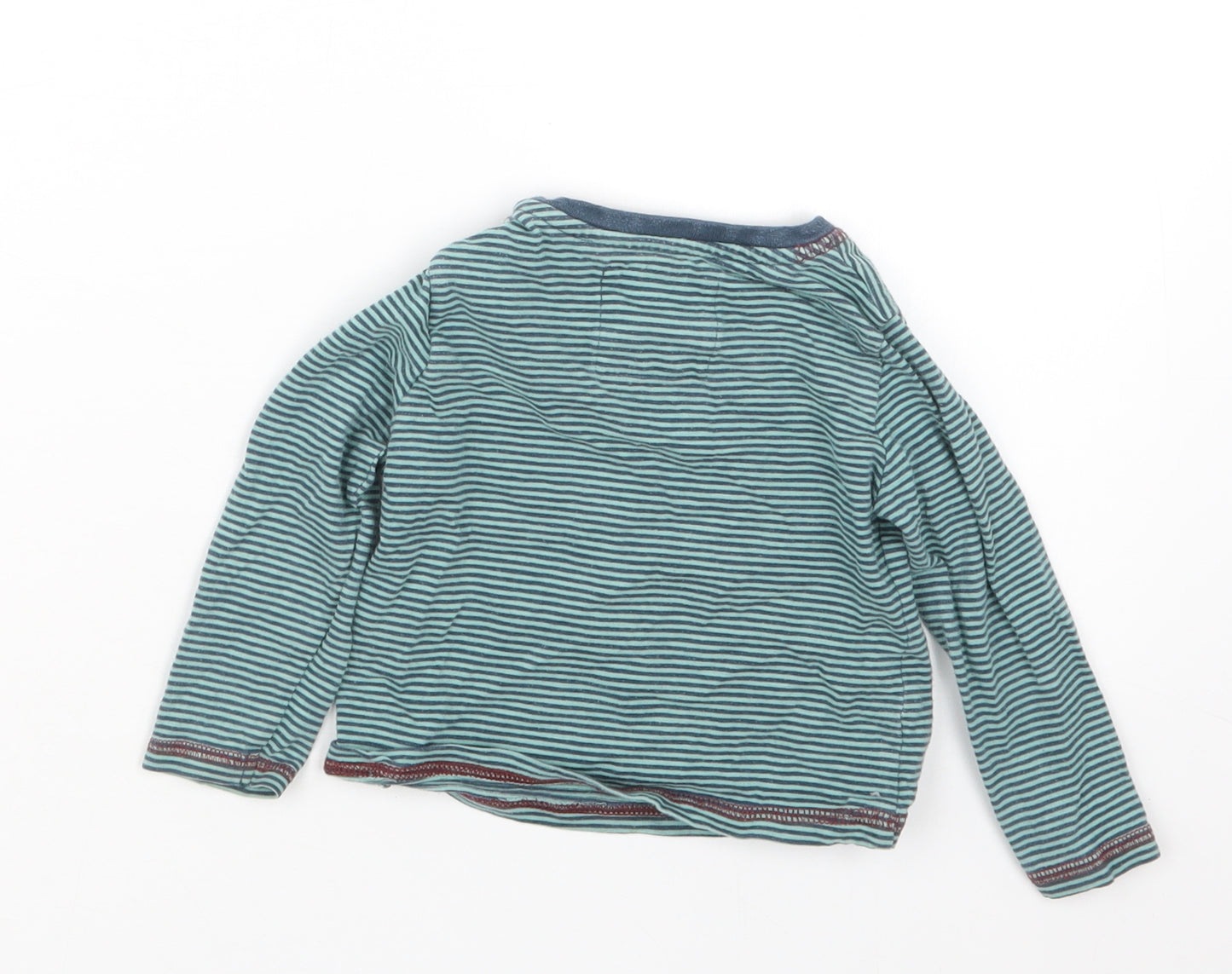 TU Boys Green Striped  Basic T-Shirt Size 6-9 Months