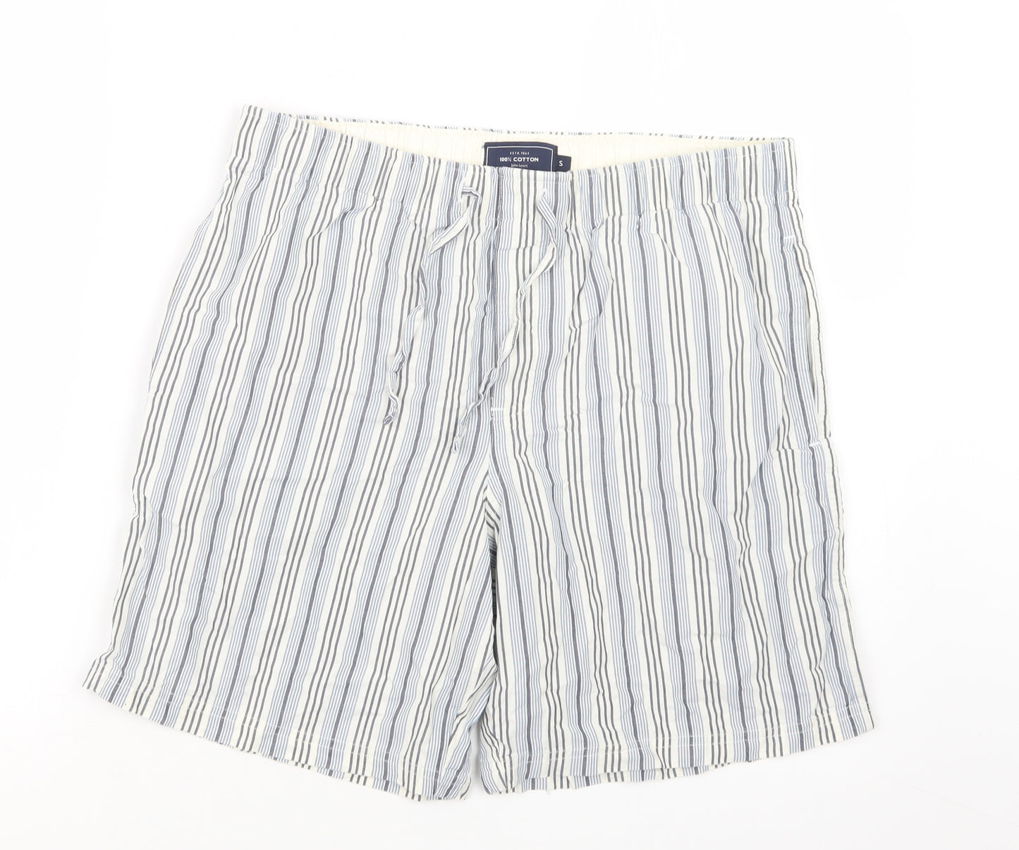 John Lewis Mens Blue Striped  Cargo Shorts Size S
