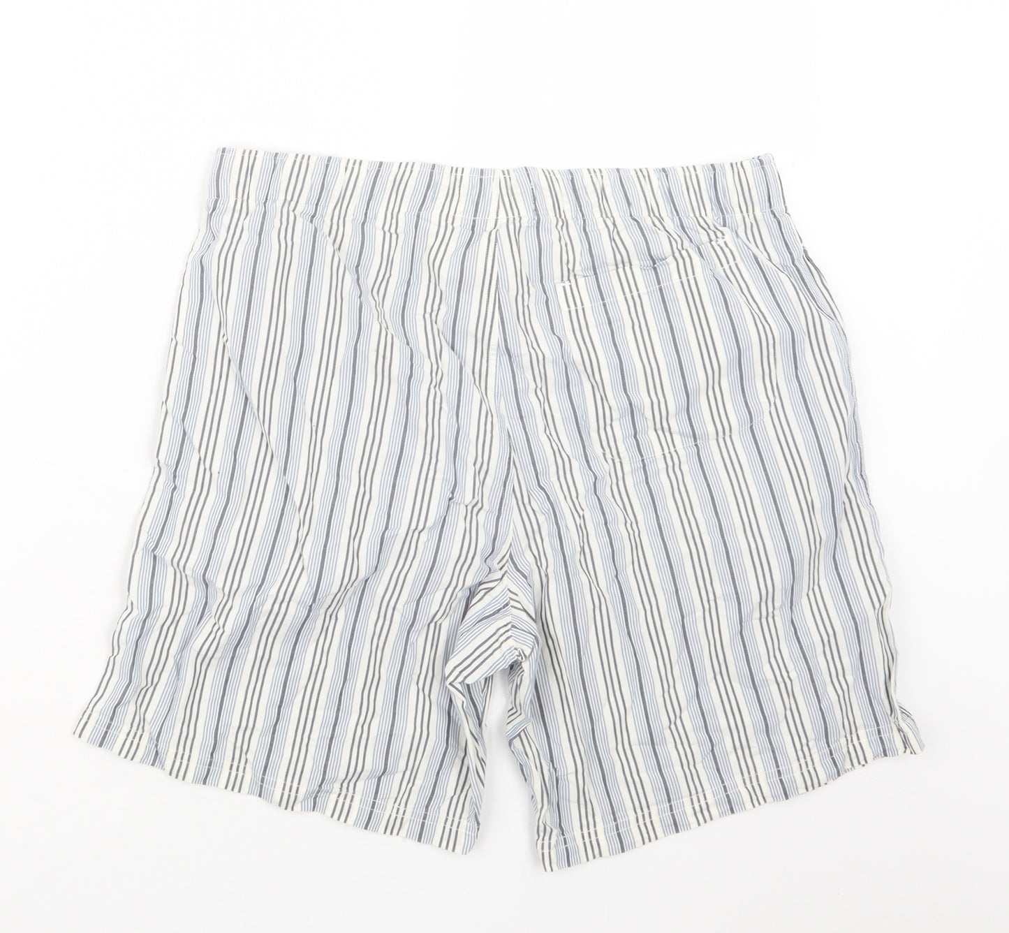 John Lewis Mens Blue Striped  Cargo Shorts Size S