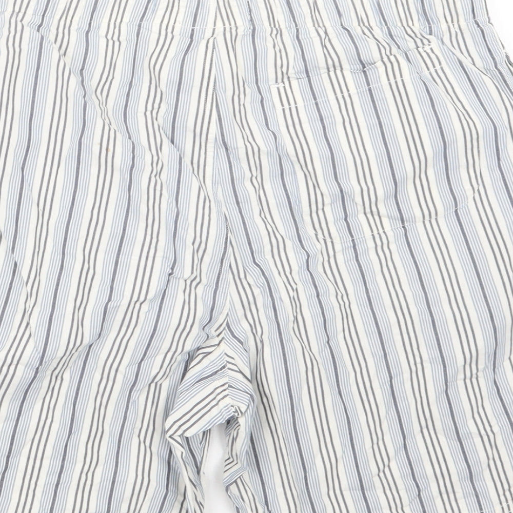 John Lewis Mens Blue Striped  Cargo Shorts Size S