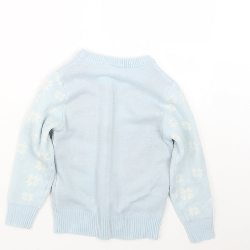 Lily & Dan Girls Blue  Knit Pullover Jumper Size 3-4 Years