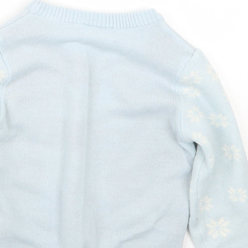 Lily & Dan Girls Blue  Knit Pullover Jumper Size 3-4 Years