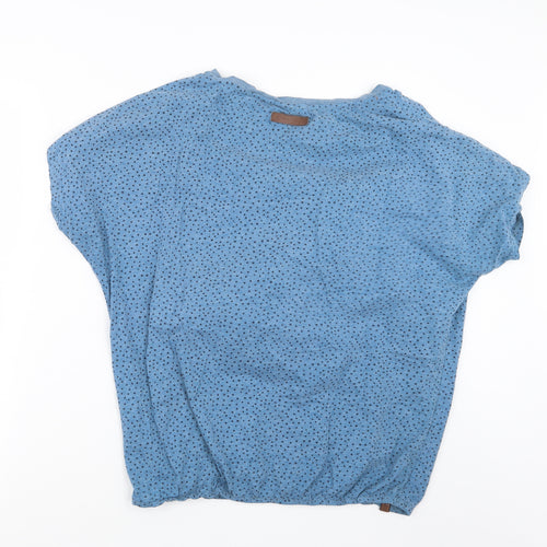 Naketano Womens Blue Geometric  Basic T-Shirt Size L
