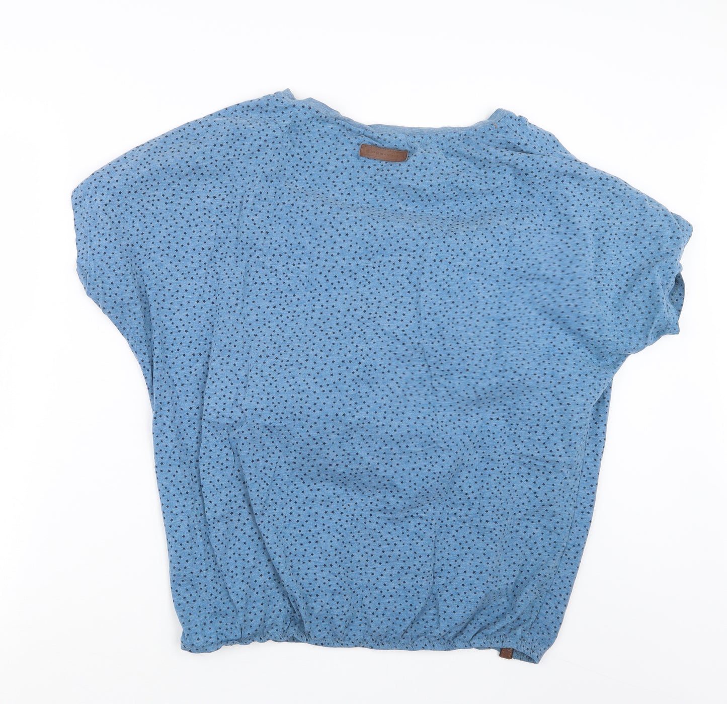 Naketano Womens Blue Geometric  Basic T-Shirt Size L