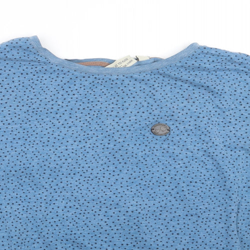 Naketano Womens Blue Geometric  Basic T-Shirt Size L