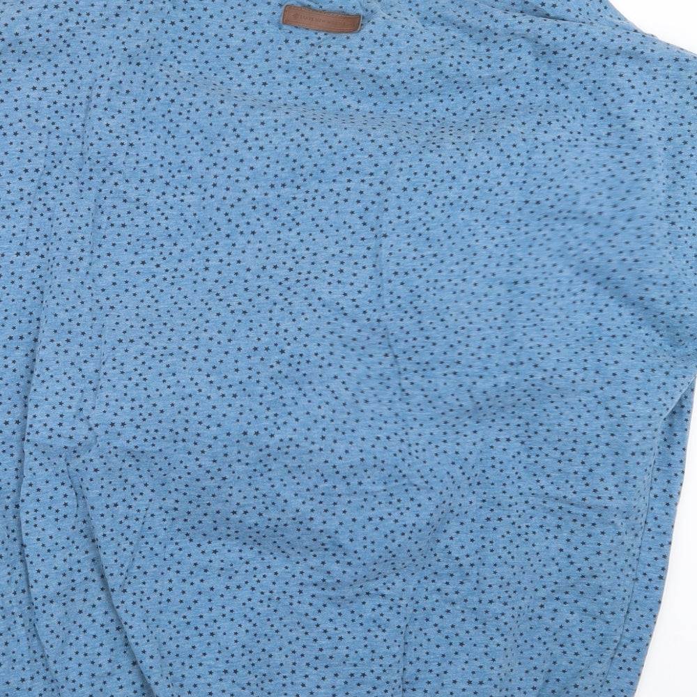 Naketano Womens Blue Geometric  Basic T-Shirt Size L