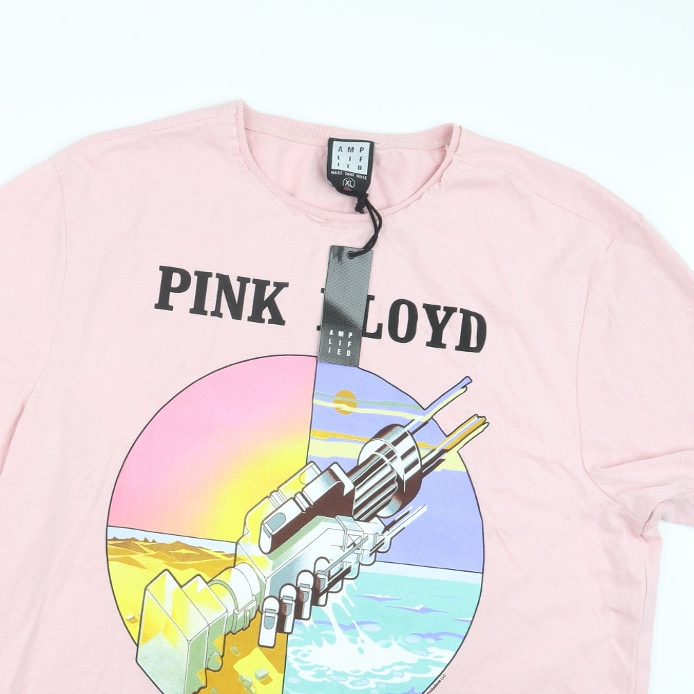 Amplified Mens Pink    T-Shirt Size XL