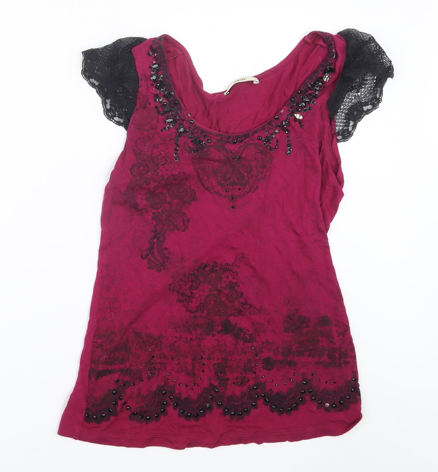 Oasis Womens Purple   Basic T-Shirt Size M