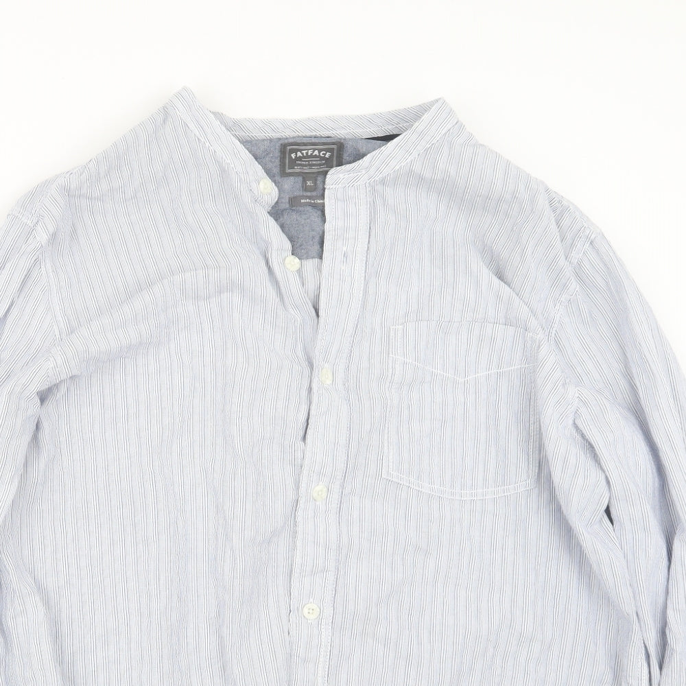 Fat Face Mens Blue Striped   Button-Up Size XL