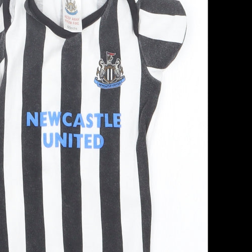 Newcastle United Boys Black Striped  Babygrow One-Piece Size 6-9 Months  - Newcastle United