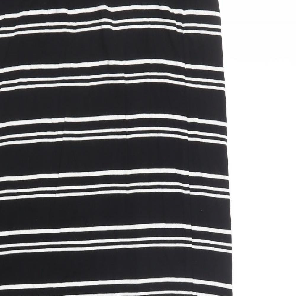 Primark Womens Black Striped  Maxi Skirt Size 10