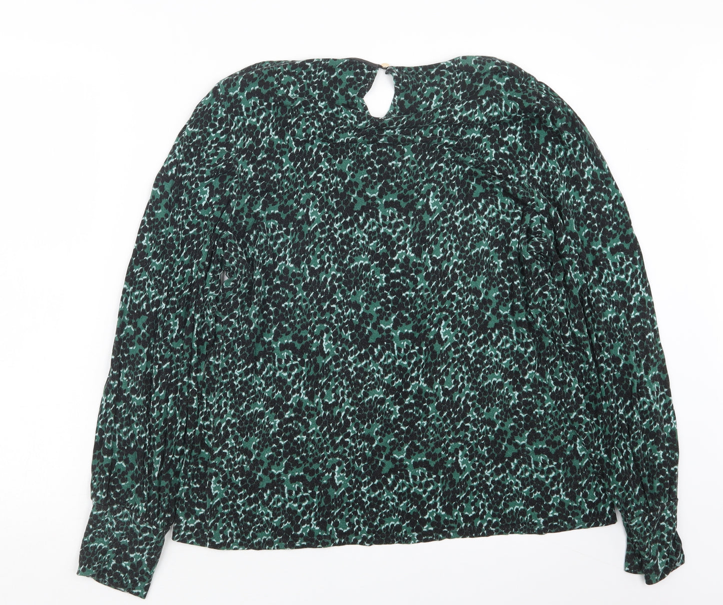 Oasis Womens Green Geometric  Basic Blouse Size XL