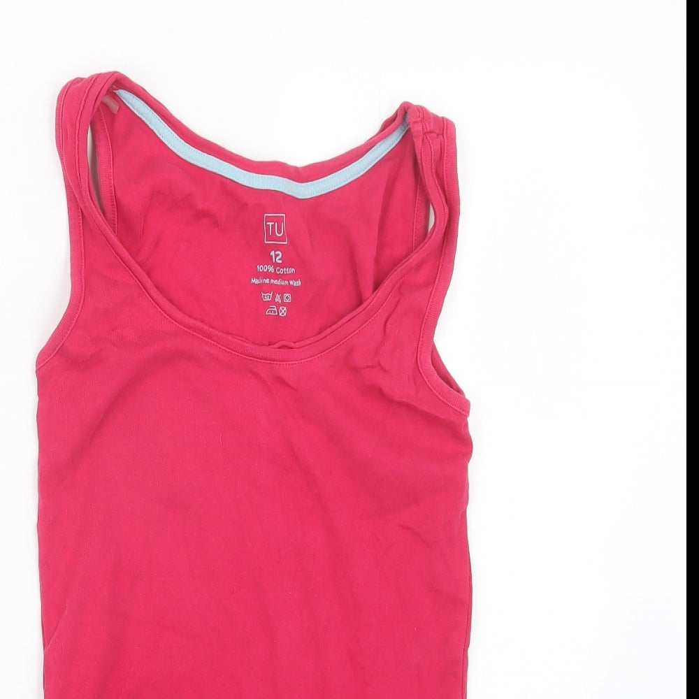 TU Womens Pink   Basic Tank Size 12