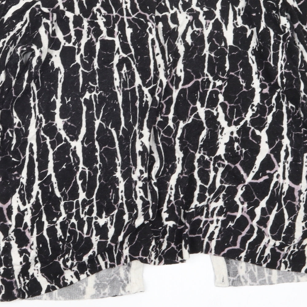 Marks and Spencer Womens Black Geometric Knit Cape Jumper Size 10