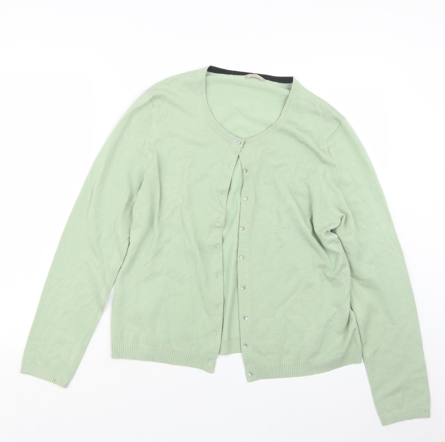 Planet Womens Green  Knit Cardigan Jumper Size M