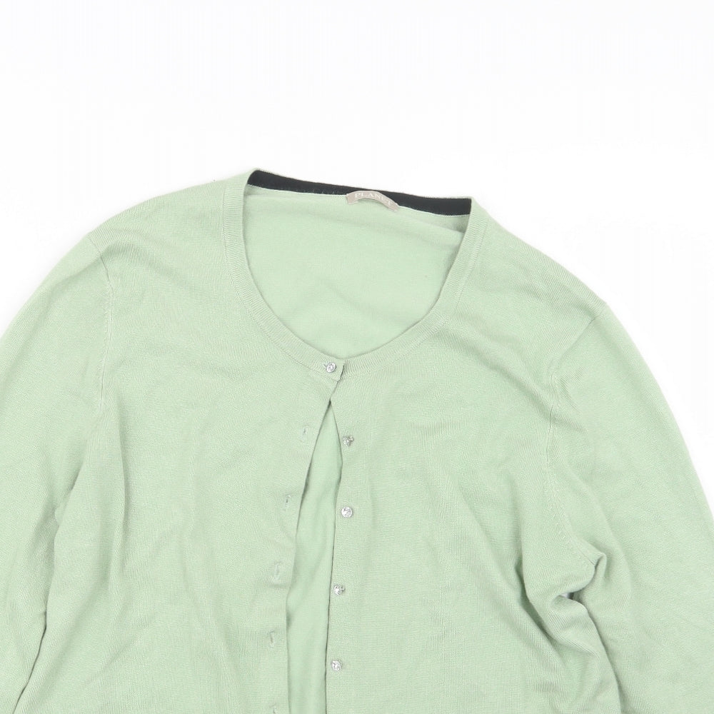 Planet Womens Green  Knit Cardigan Jumper Size M