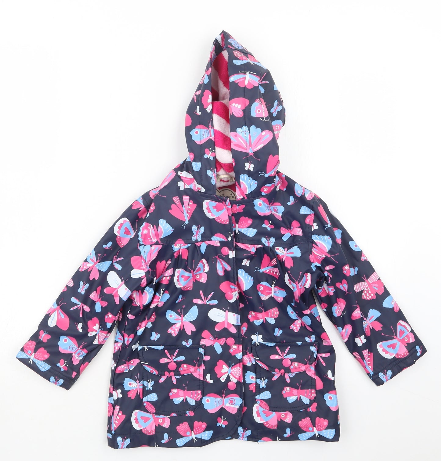 Hatley Girls Blue Geometric  Jacket Coat Size 3 Years