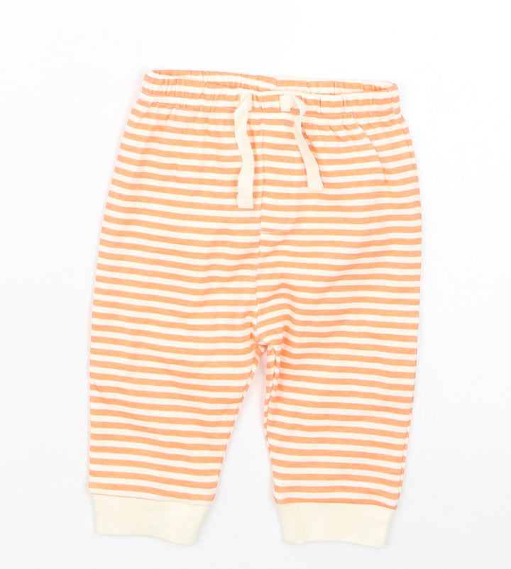 Mini Cuddles Boys Orange Striped Capri Trousers Size 3-6 Months