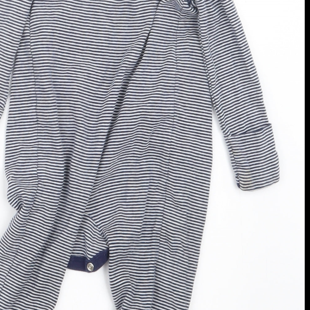 Ralph Lauren Boys Blue Striped  Babydoll One Piece Size 6-9 Months