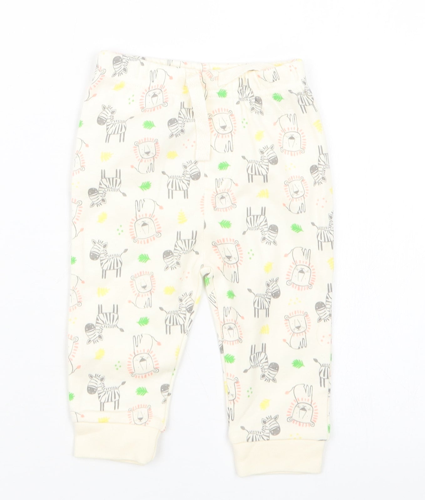 Mini Cuddles Boys Ivory Geometric  Capri Trousers Size 3-6 Months