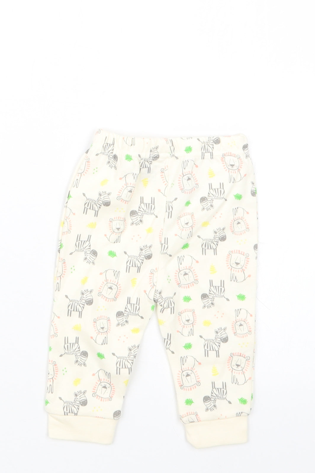 Mini Cuddles Boys Ivory Geometric  Capri Trousers Size 3-6 Months