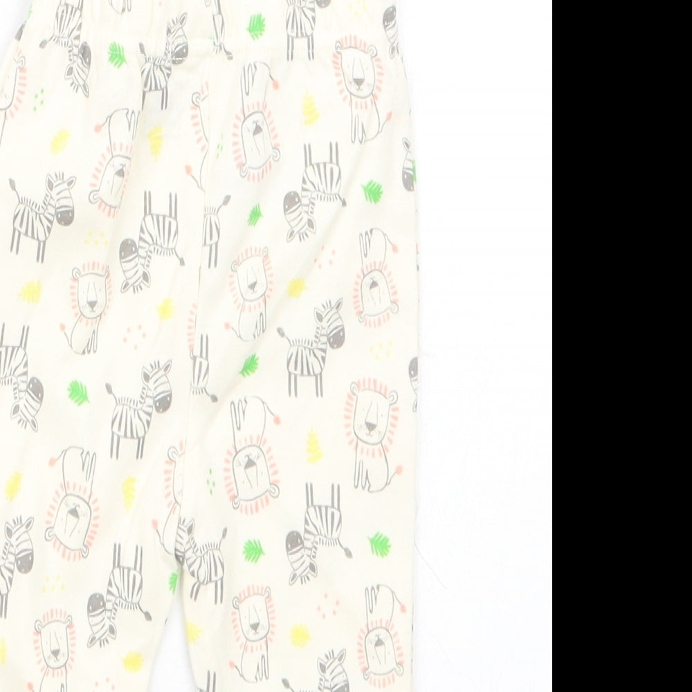Mini Cuddles Boys Ivory Geometric  Capri Trousers Size 3-6 Months
