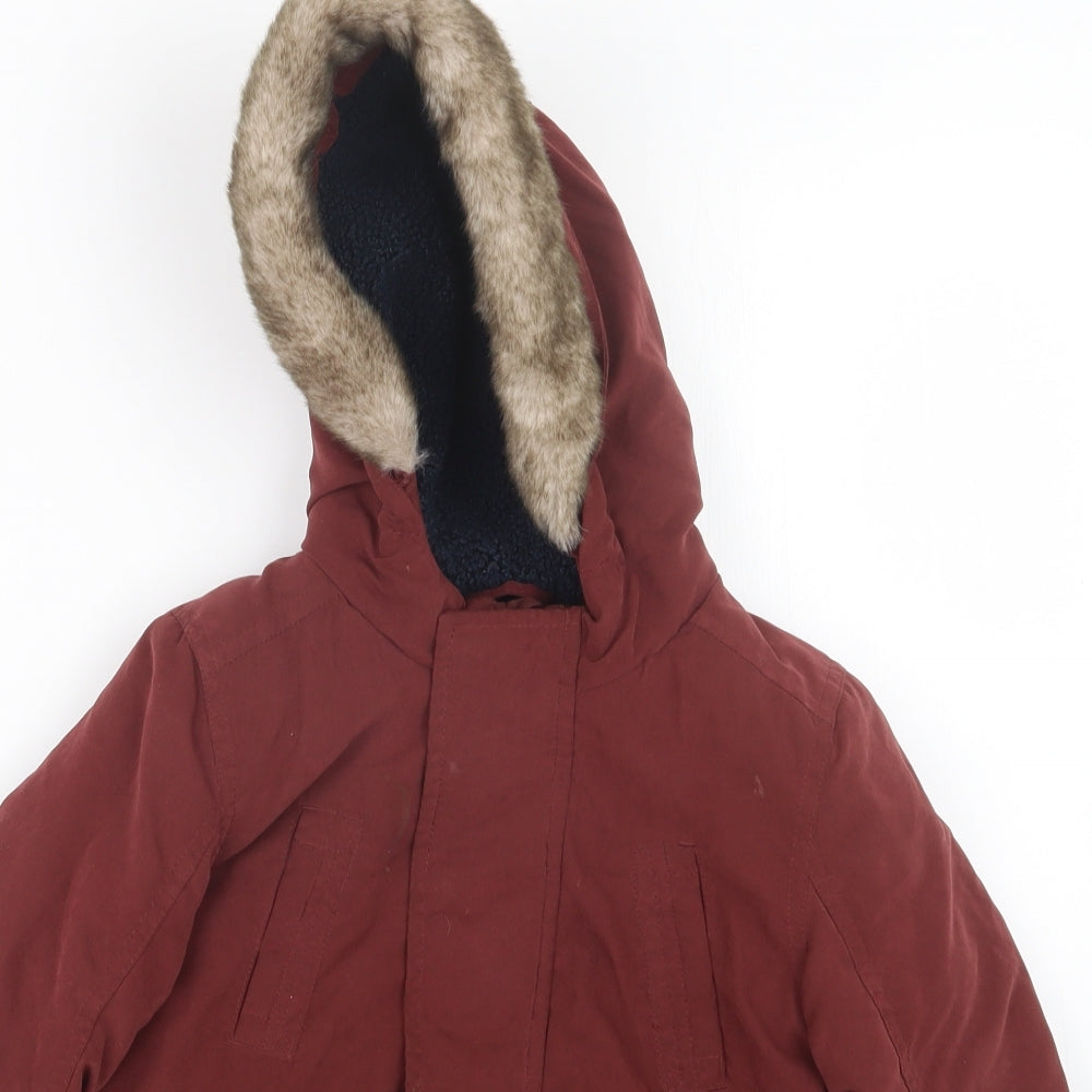 Marks and Spencer Boys Red   Jacket Coat Size 3-4 Years