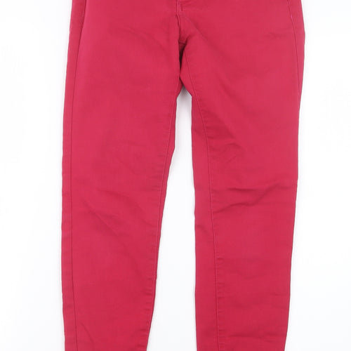 Zara Womens Pink  Denim Straight Jeans Size 8 L26.5 in