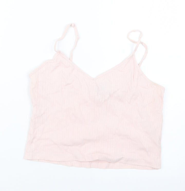 Topshop Womens Pink Cropped T-Shirt Size 14
