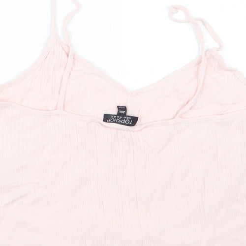 Topshop Womens Pink   Cropped T-Shirt Size 14