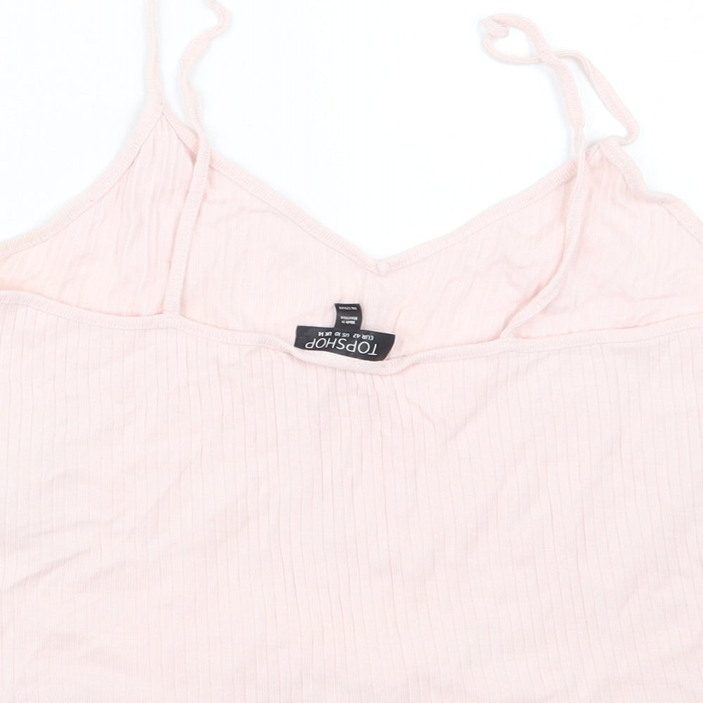 Topshop Womens Pink   Cropped T-Shirt Size 14