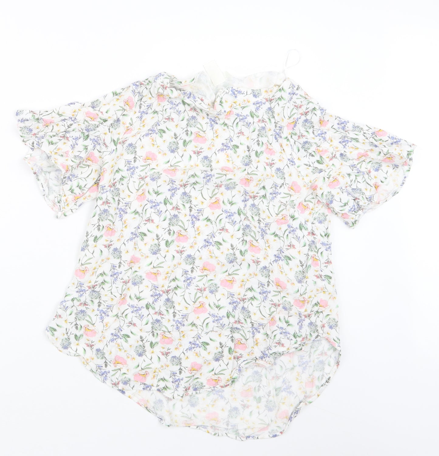 H&M Womens Pink Floral  Basic Blouse Size 8