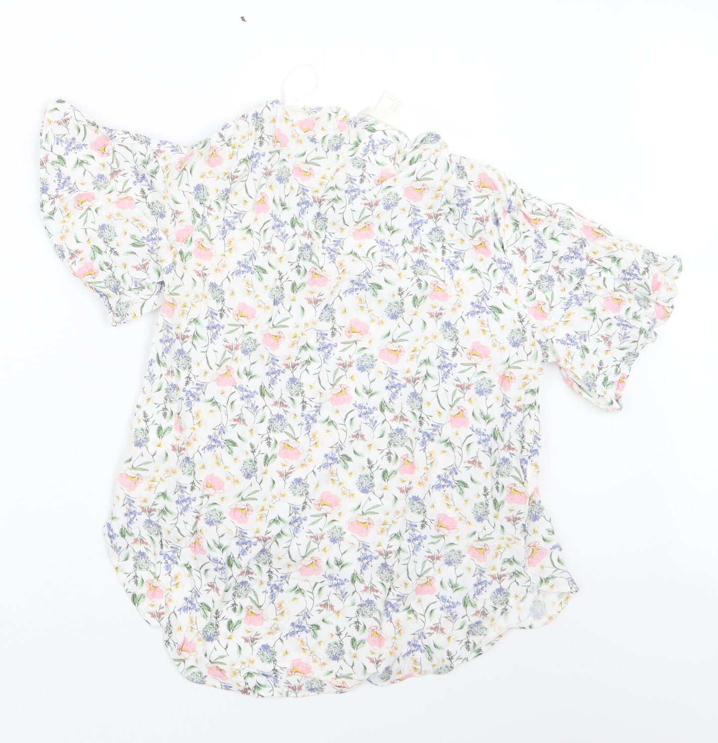 H&M Womens Pink Floral  Basic Blouse Size 8