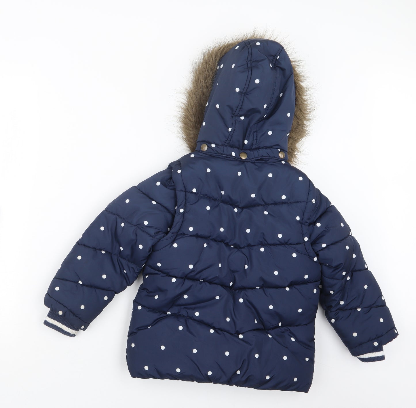 John Lewis Girls Blue Polka Dot  Jacket Coat Size 7 Years