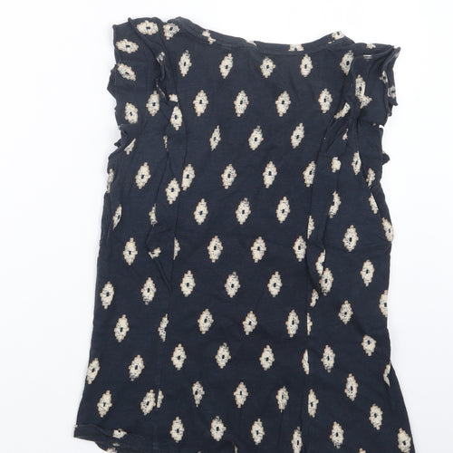 Fat Face Womens Blue Geometric  Basic T-Shirt Size 8