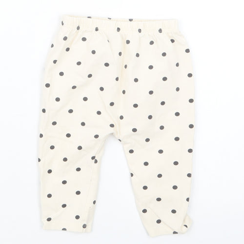 TU Girls Ivory Polka Dot  Capri Trousers Size 6-9 Months