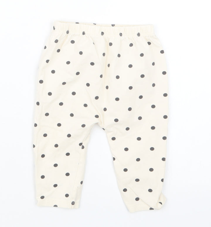 TU Girls Ivory Polka Dot  Capri Trousers Size 6-9 Months