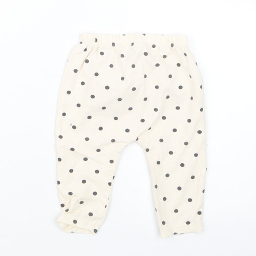 TU Girls Ivory Polka Dot  Capri Trousers Size 6-9 Months