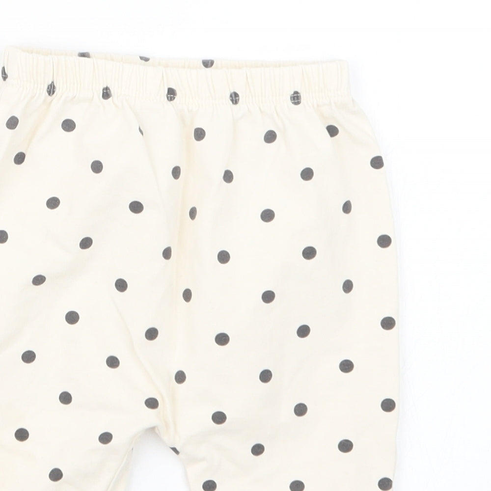 TU Girls Ivory Polka Dot  Capri Trousers Size 6-9 Months