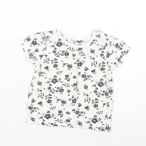 Nutmeg Girls Black Geometric  Basic T-Shirt Size 3-6 Months