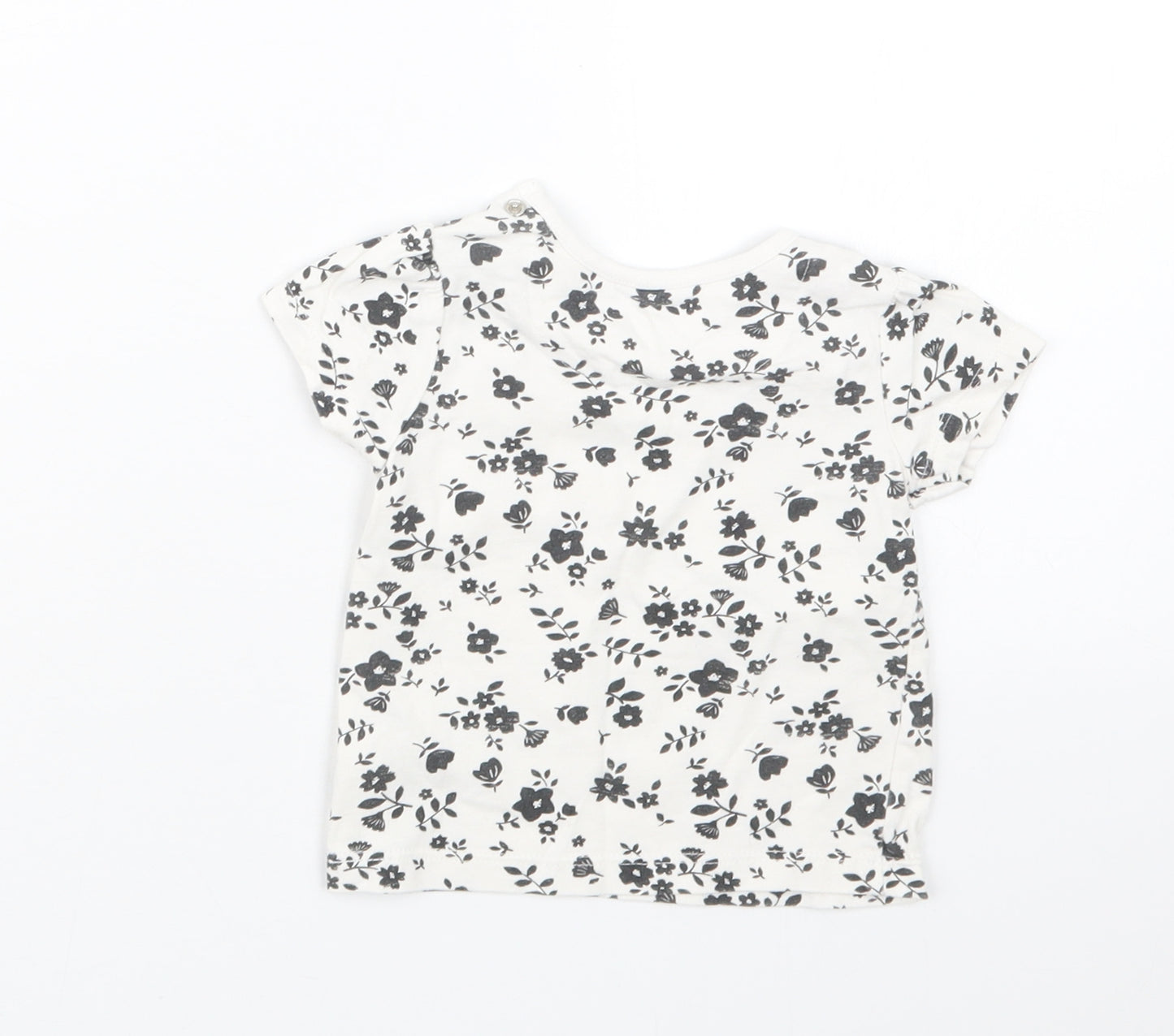 Nutmeg Girls Black Geometric  Basic T-Shirt Size 3-6 Months