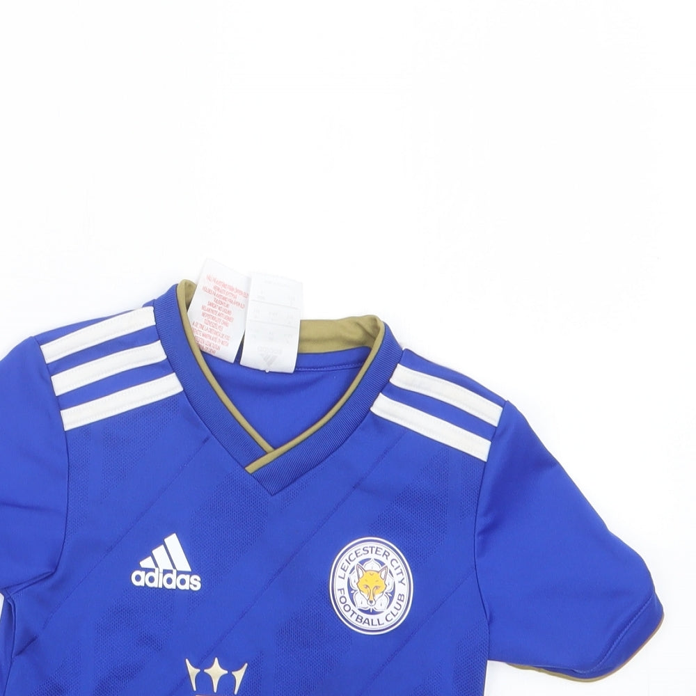 adidas Boys Blue   Basic T-Shirt Size 4-5 Years  - Leicester City FC