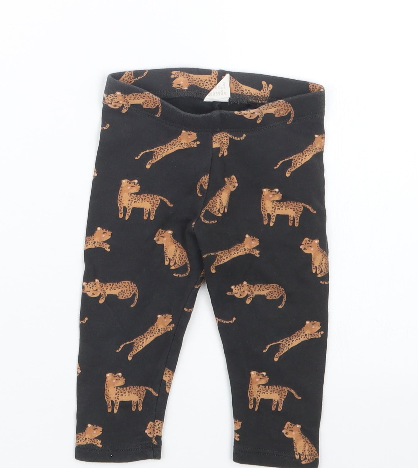 H&M Girls Black Geometric  Capri Leggings Size 6-9 Months