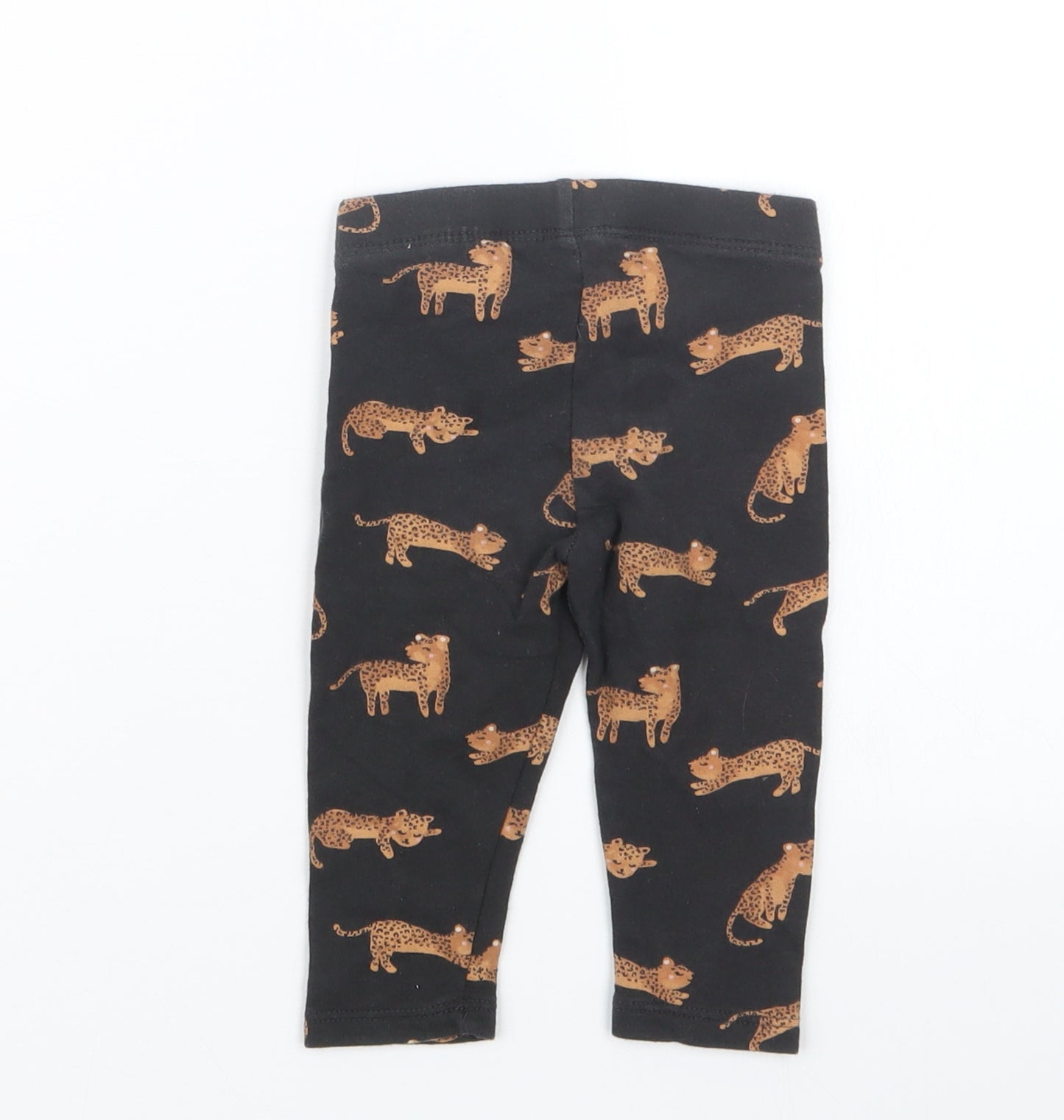 H&M Girls Black Geometric  Capri Leggings Size 6-9 Months