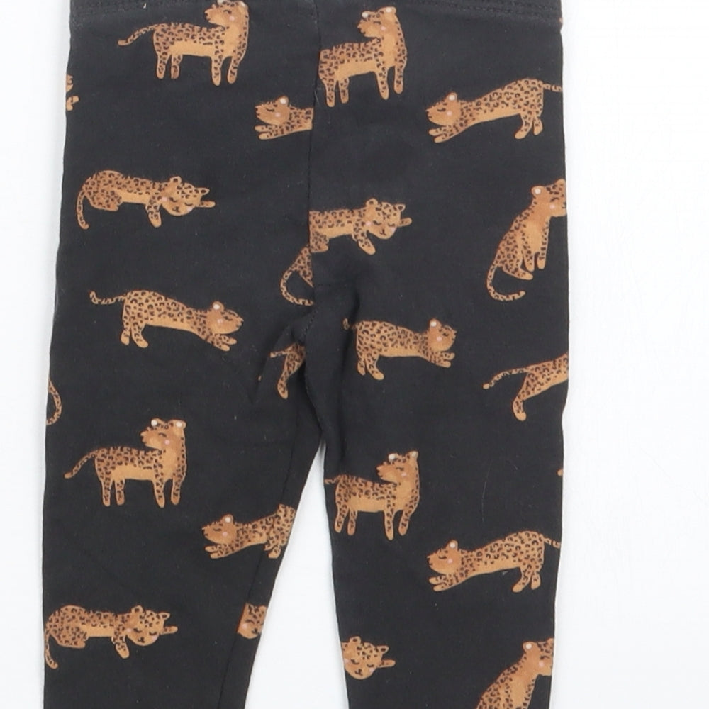 H&M Girls Black Geometric  Capri Leggings Size 6-9 Months