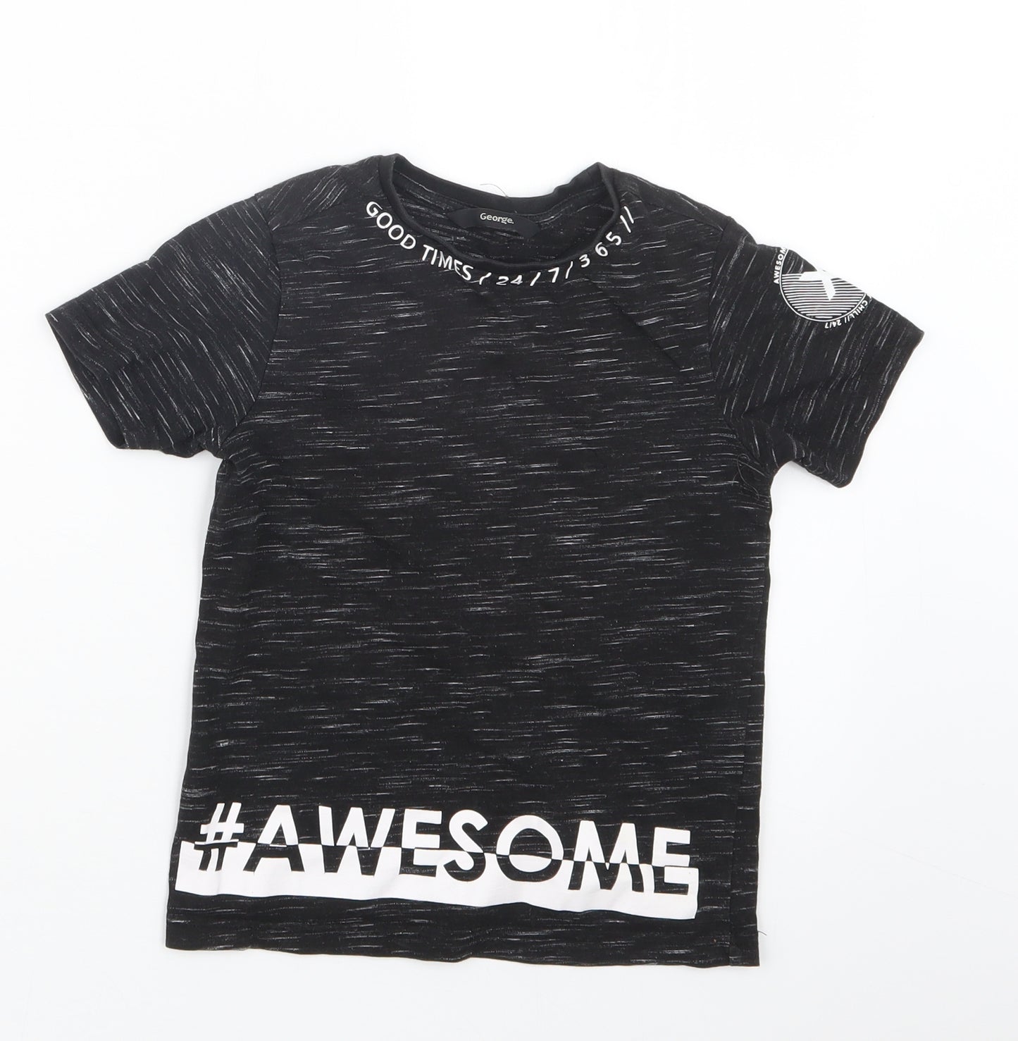 George Boys Black   Basic T-Shirt Size 5-6 Years